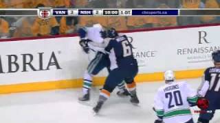 Shea Weber penalty on Kesler in Game 3 OT [upl. by Leach100]