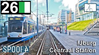 Cabinerit Tram 26 Amsterdam  IJburg  Centraal Station Tram Drivers POV [upl. by Noed]