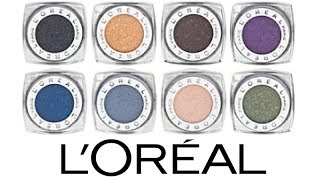 LOreal Infallible Eyeshadow Swatches♡10 colors [upl. by Neal]