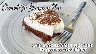 CHOCOLATE HAUPIA PIE with MACADAMIA NUT UBE CRUST [upl. by Leanor]