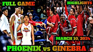 March 10 2024  Ginebra VS Phoenix Fuel Masters FULL GAME Elimination  Highlights [upl. by Clyve]