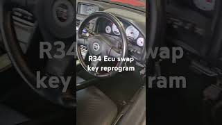 The R34 has NATS If you replace ECU or get a new key you have to program [upl. by Aridni]