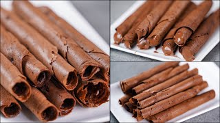 CHOCOLATE WAFER ROLL RECIPE  NO OVEN  NO EGG  EASY CHOCOLATE WAFER RECIPE  NOven [upl. by Enyr]