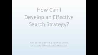 How Do I Develop an Effective Search Strategy [upl. by Pepper143]