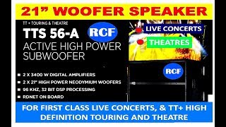 RCF TTS 56A ACTIVE HIGH POWER SUBWOOFER 2 X 21quot HIGH POWER NEODYMIUM WOOFERS [upl. by Goldina]