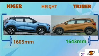 RENAULT KIGER vs TRIBER  comparison dimension specificationsprice [upl. by Beisel977]