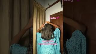 Scarf and braids combo Day 22 French curl braids braids howtostylenaturalhair [upl. by Landers]