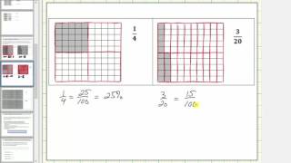 Represent a Percent or Decimal Using 10 by 10 Grids [upl. by Ellenaj]