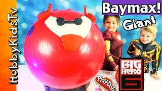 GIANT PlayDoh BAYMAX Surprise Egg Head Big Hero 6 Toy Review with HobbyKids [upl. by Hannibal]