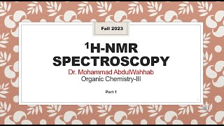 1HNMR spectroscopy for beginners  part 1 [upl. by Dasya]