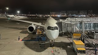 Cathay Pacific Airbus A350900 Premium Economy Hong Kong to Manchester CX219 [upl. by Krischer]