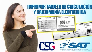 COMO IMPRIMIR TARJETA DE CIRCULACION Y CALCOMANIA DE VEHICULOS GT 2022 [upl. by Havard47]