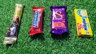 Hershey’s Choco tubes vs Snickers vs Cadbury Silk Bubbly vs Nestle Milkybar ASMR 🍫 [upl. by Arsi825]