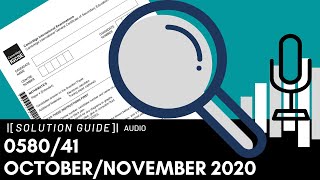 058041 OctoberNovember 2020 Marking Scheme MS Audio Voiceover [upl. by Karolyn]