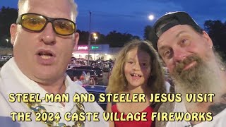 STEELMAN AND STEELER JUSUS VISIT THE 2024 CASTE VILLAGE FIREWORKS [upl. by Stav]