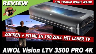 ZockenFilme gucken in 150 Zoll Mit dem AWOL Vision LTV 3500 Pro kein Problem  4K Laser TV im Test [upl. by Yaluz]