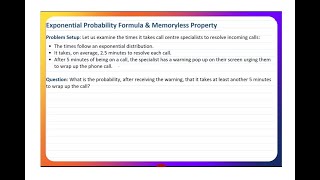 Using the Exponential Distribution Formula and Understanding the Memoryless Property [upl. by Helbonna636]