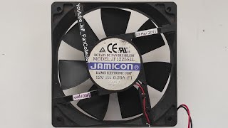 Old 2007s Jamicon Fan JF1225S1L 12V 020A 18002100rpm 12025 Made In Taiwan Amplifier Cooling Fan [upl. by Nonnarb328]