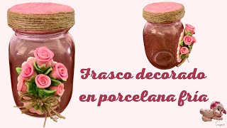 Como decorar un frasco con flores en la porcelana friaHow to decorate a cold porcelain pot [upl. by Marguerie221]