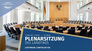 62 Plenarsitzung am Mittwoch dem 13 März 2024 1400 Uhr [upl. by Asiela]