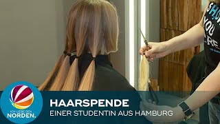 Haarspende Schnitt und Verarbeitung zu Haarteilen für den guten Zweck [upl. by Ardnoek]