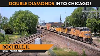 Rochelle Illinois USA  Virtual Railfan LIVE [upl. by Joete]