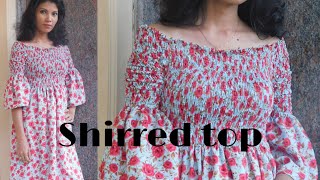 shirred top cutting and stitching full video malayalam [upl. by Swithin]