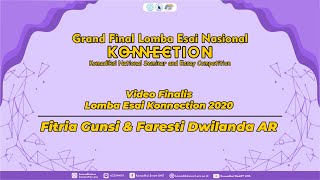 Video Finalis Lomba Esai Konnection 2020 Fitria Gunsi amp Faresti Dwilanda AR [upl. by O'Mahony]