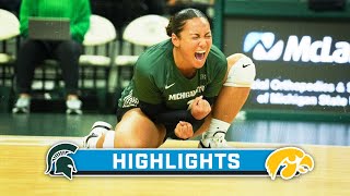 Michigan State at Iowa  Highlights  Big Ten Volleyball [upl. by Sofko231]