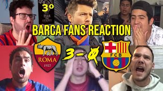 BARCA FANS REACTION TO AS ROMA 3  0 BARCELONA  FANS CHANNEL [upl. by Leirol]