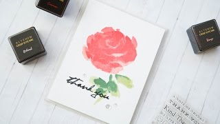 Easy Watercolor Stamping w Altenew Painted Rose [upl. by Chelton]