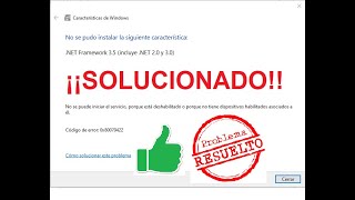 Solución error instalación framework 35 Microsoft [upl. by Maer]