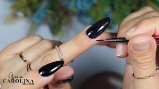 Uñas Color Negro con Tips Completos EFECTO JELLY [upl. by Suilienroc]