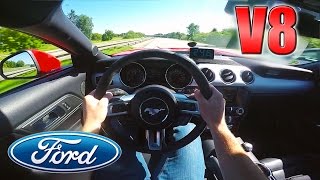 MUSCLE CAR 2015 Ford Mustang GT on AUTOBAHN ✔ [upl. by Adierf]