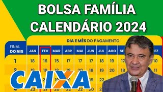 CALENDÁRIO DO BOLSA FAMÍLIA 2024 CALENDÁRIO DE FEVEREIRO DE 2024 BOLSA FAMÍLIA [upl. by Nilra]