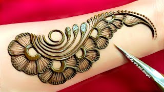 Very beautiful stylish front hand mehndi design  easy mehndi design  mehndi ka design  mehndi [upl. by Aserehs730]