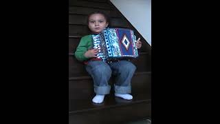 Accordion Solo  A Four year old plays the accordion organetto [upl. by Hsiwhem]