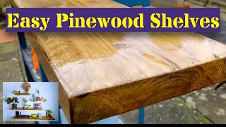 Staining Pine Wood Shelves  Scaffold boards  DIY [upl. by Melli]