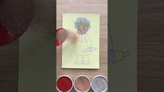 Sand painting baker satisfying video how to paint with sand Chim Xinh channel [upl. by Neelyk]