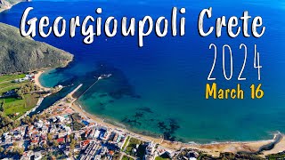 Georgioupoli Crete silent relaxing walking tour 4k drone Kreta Greece 2024 [upl. by Pool333]