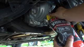 Differential Gear Fluid Change with AMSOIL 75W90 Severe Gear Oil Easy Pack [upl. by Atrice108]