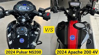 All New👌 2024 TVs Apache RTR 200 4V Vs Bajaj Pulsar NS 200 Details Comparison  On Road price [upl. by Evy]