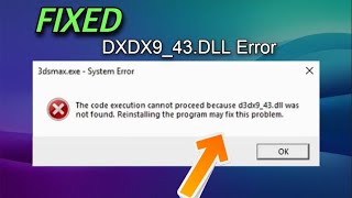 How to Fix D3DX943dll Missing Error on Windows 10 11 8 [upl. by Mendelson]