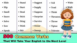 List of 500 Most Common Verbs in English [upl. by Jessie]