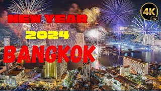 Bangkok New Years Eve 2024 Fireworks  Spectacular Skyline Celebration newyear2024 bangkok [upl. by Enylodnewg]