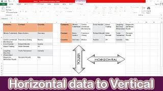 How to Change Horizontal data to Vertical in Excel  Excel TRANSPOSE Function [upl. by Alak]