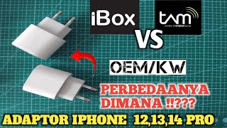 PERBEDAAN ADAPTOR IPHONE RESMI IBOXTAM amp OEMKW [upl. by Elohcin]