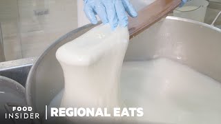 How Italian Burrata Cheese Is Made  Regional Eats [upl. by Sopher736]