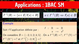 Les applications — Image réciproque d’une partie — 1 BAC SM [upl. by Adriano]