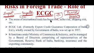 BFM RISKS IN FOREIGNT TRADE  ROLE OF ECGC  BFM TAMIL [upl. by Lancelot]